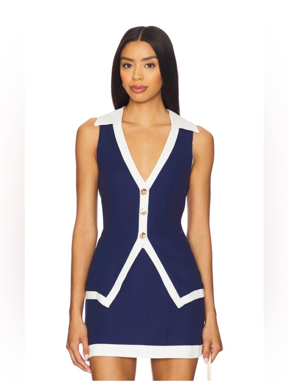 Show Me Your MuMu - Colby Vest & All Night Skort - Navy & White - XS